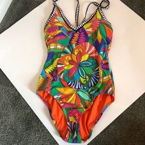 Trina Turk One Piece jungle print swimsuit small 6